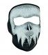 ZAN VOLLGESICHTSMASKE GLOW-IN-THE-DARK GRAY SKULL ONE SIZE