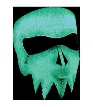 ZAN VOLLGESICHTSMASKE GLOW-IN-THE-DARK GRAY SKULL ONE SIZE