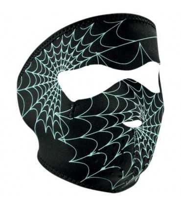 ZAN VOLLGESICHTSMASKE GLOW-IN-THE-DARK SPIDER WEB ONE SIZE