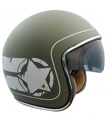 Casco jet Cgm Savana verde gommato