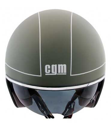 Casco jet Cgm Savana verde gommato