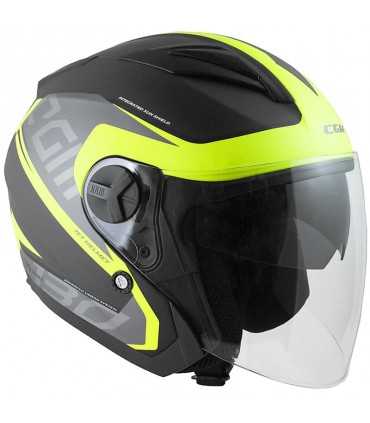 Casco jet Cgm 130s Apache nero giallo opaco