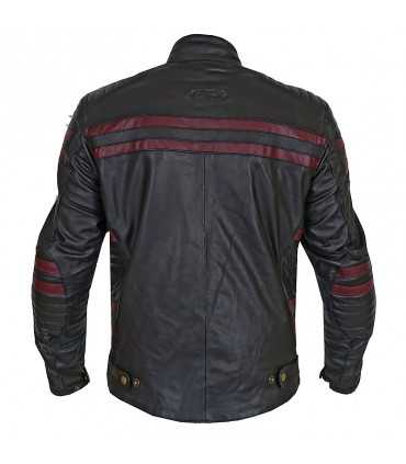 Motorcycle jacket Prexport Stripes black bordeaux