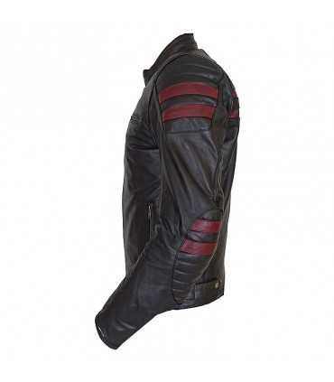 Motorcycle jacket Prexport Stripes black bordeaux