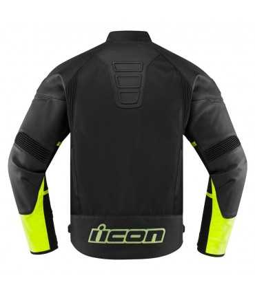 Icon Contra 2 leather jacket black yellow