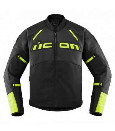 Icon Contra 2 leather jacket black yellow