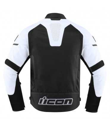 Icon Contra 2 schwarz weiß perforierte Lederjacke