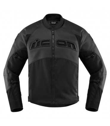 Icon Contra 2 perforierte Lederjacke schwarz