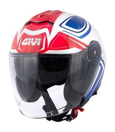 Casco jet Givi X.22 Planet Hyper bianco blu rosso