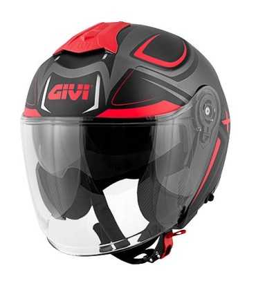 Casco jet Givi X.22 Planet Hyper titanio rosso