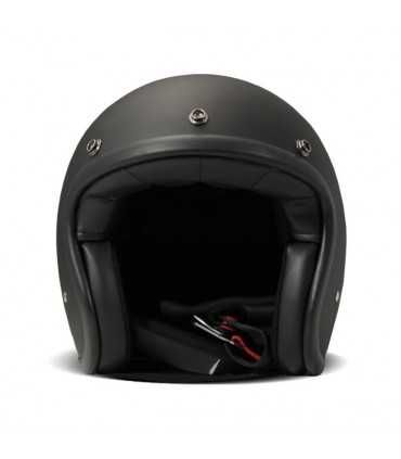 DMD Retro solid black matt helmet