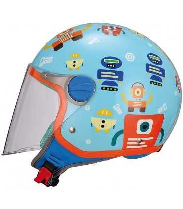 Casco jet bambino BHR Robot blu