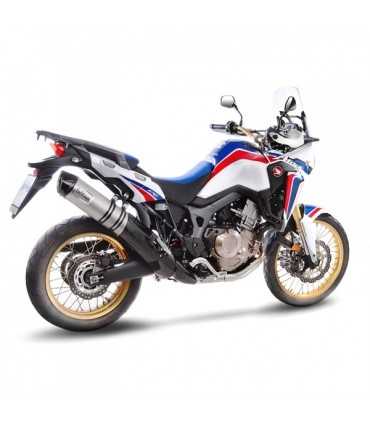 LEOVINCE Honda CRF 1000 Africa Twin (2016-17) LV One EVO Inox CH Slip-On Endkappe Carbon