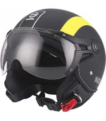 Casque jet Bhr Sparco noir jaune