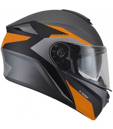 Casco modulare Cgm Dresda nero opaco arancio