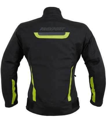 Damen Motorradjacke Prexport Europa schwarz fluo gelb