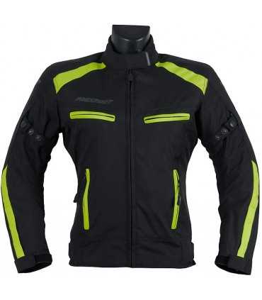 Damen Motorradjacke Prexport Europa schwarz fluo gelb