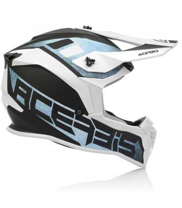 Casco cross Acerbis Linear bianco azzurro