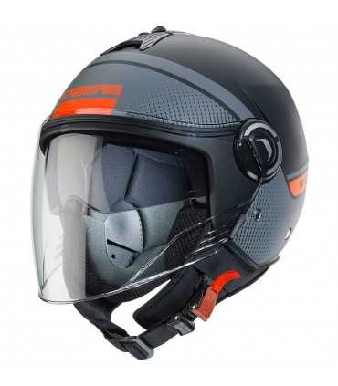 Casque Jet Caberg Riviera V4 Elite anthracite orange matt