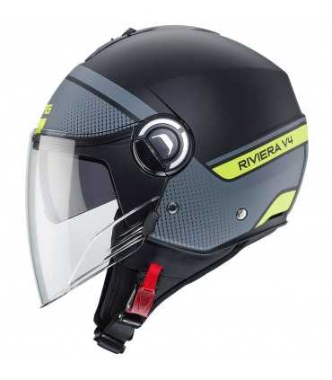 Casco Jet Caberg Riviera V4 Elite antracite giallo opaco