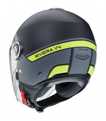 Casque Jet Caberg Riviera V4 Elite anthracite jaune matt