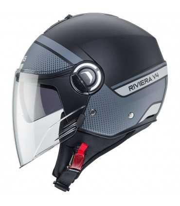 Casco Jet Caberg Riviera V4 Elite antracite nero opaco