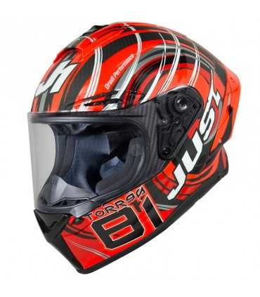 Casco integrale Just-1 J Gpr Carbon Replica Torres rosso