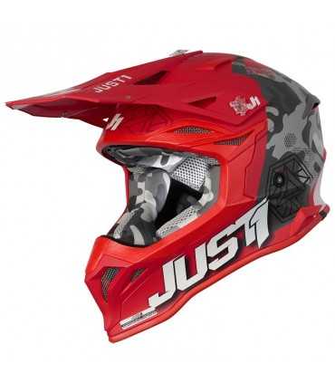 Casque cross Just-1 J39 Kinetic Camo rouge