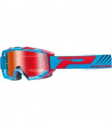 PROGRIP 3200 FLUO OFFROAD GOGGLES BLUE/RED LENS MIRRORED ORANGE