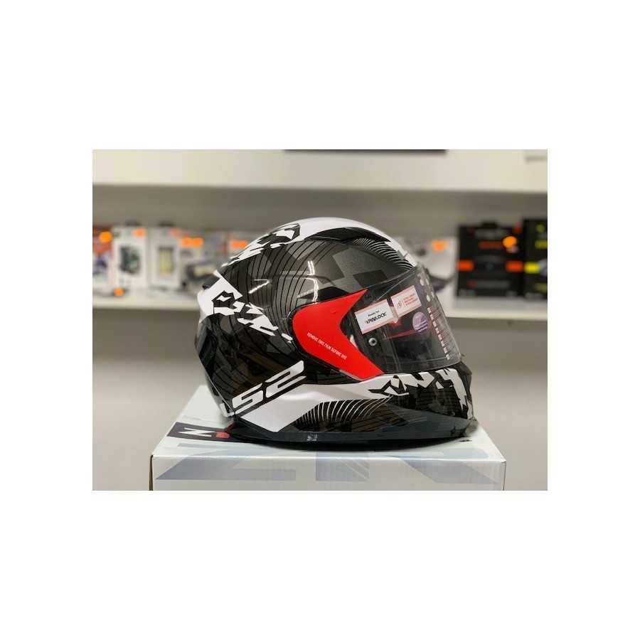 Casco Integrale Ls2 Ff320 Stream Evo Hype Nero Bianco Titanio