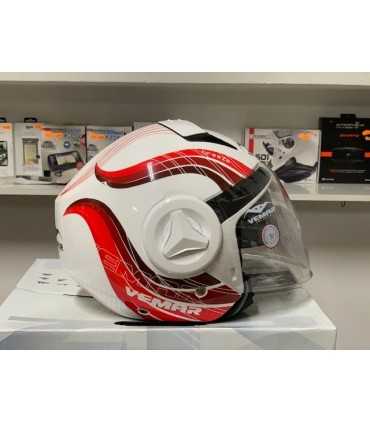 Casco jet Vemar Breeze bianco rosso