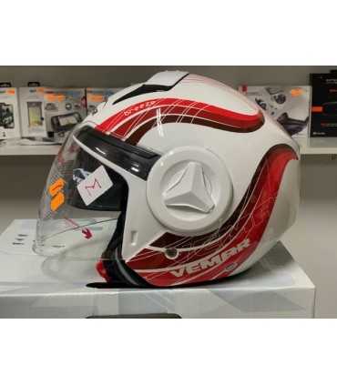 Casco jet Vemar Breeze bianco rosso