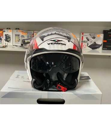 Casco jet Vemar Breeze bianco rosso