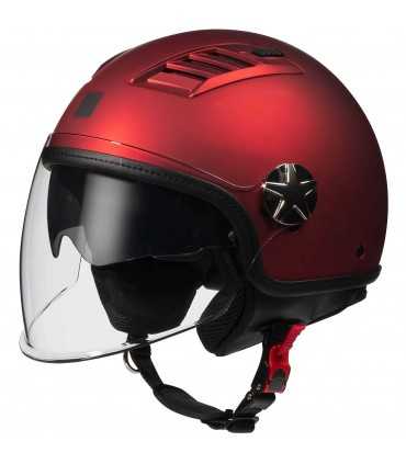 Jet Motocubo Buenos Aires with visor red wine