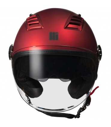 Jet Motocubo Buenos Aires with visor red wine