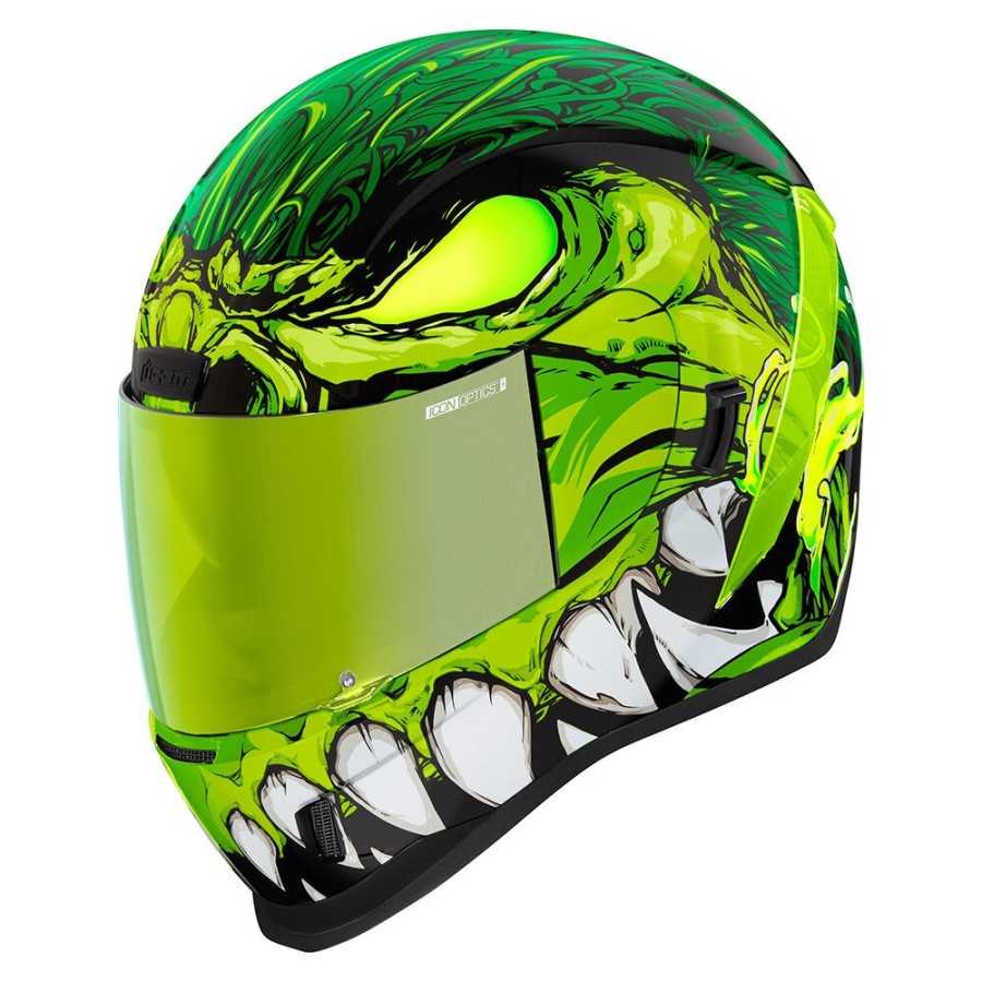 green icon motorcycle helmet