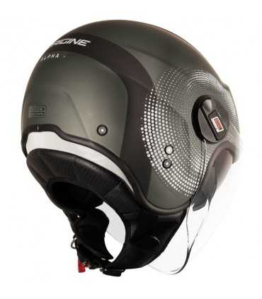 Casco jet Origine Alpha Track verde opaco