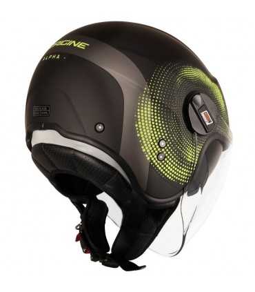 Casque jet Origine Alpha Track noir matt jaune