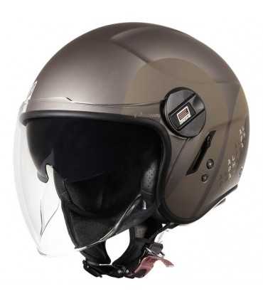 Casco jet Origine Alpha Track marrone opaco