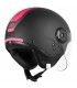 Casco jet Origine Neon Scoop nero opaco rosa