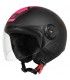 Casco jet Origine Neon Scoop nero opaco rosa