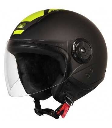 Origine Neon Scoop Jet Helm schwarz matt gelb