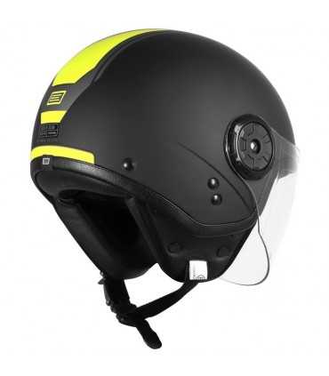 Origine Neon Scoop Jet Helm schwarz matt gelb