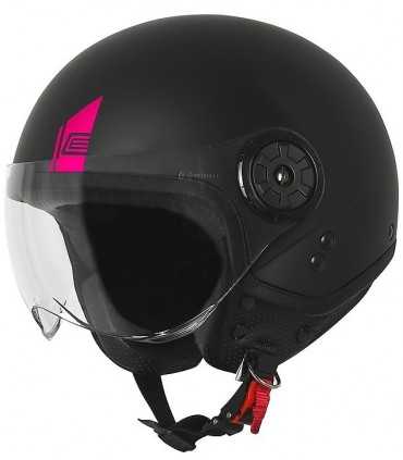 Casco jet Origine Neon easy nero opaco pink