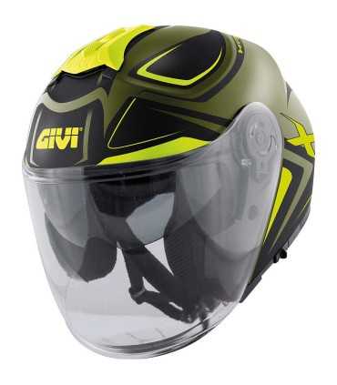 Casco jet Givi X.22 Planet Hyper verde giallo