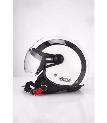 Casque jet Bhr Sparco blanc noir