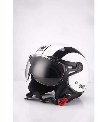 Casco jet Bhr Sparco bianco nero