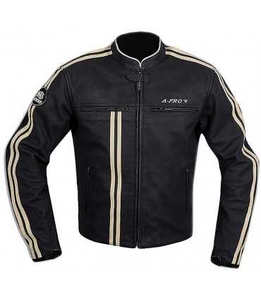 A-Pro Bandidos leather jacket black white