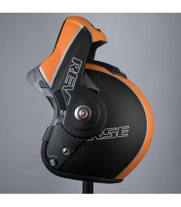 Casco moto apribile Bhr Reverse Cool nero opaco arancio