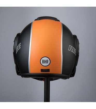 Bhr Reverse Cool schwarz matt orange klappbarer Motorradhelm